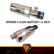 Ready Stock Xpower Round Muffler 5.5 S Flow 1.6 Inches Exhaust (850cc-2000cc) (Automatic Transmissio