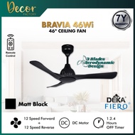 DEKA FIERO Fan FIERO BRAVIA 46Wi 46 Inch 3 Blades 12 Speed Forward + Reverse DC Motor Remote Control