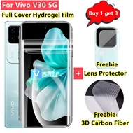 Hydrogel Film Screen Protector soft Film Full Cover Glass Camera Glass Film Carbon fiber Back Film For VIVO V30e V30 V29 V27 Pro V30 Lite 4G 5G
