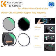 K&F Concept MCUV+CPL+ND1000+Adapter Ring Magnetic 4 in 1 Lens Filter Kit with Filter Pouch 49mm-95mm