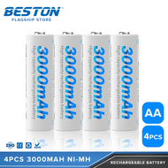 2-12pcs Beston Rechargeable Battery NiMH AA 1.2V 3000mAh High Capacity