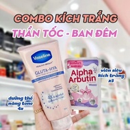 Combo Dưỡng Thể Vaseline 4x HEALTHY BRIGHT GLUTA-HYA BODY TONE-UP UV LOTION Thái Lan Mẫu Mới Nhất -