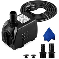 CWKJ Fountain Pump, 400GPH Diving, Durable 25W Outdoor Water Pump, with 6.6 Feet Power Cord, 3 Nozzl