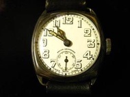[大賀古玩]~瑞士 純銀 古董腕錶 磁面 古董錶