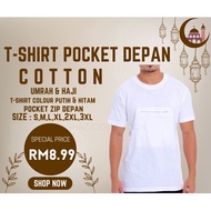 T-Shirt Al Hera Baju Haji &amp; Umrah Lelaki Berzip Baju Haji Putih Dan Hitam