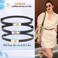 HADADA DV10 Genuine Leather Women's Belt, Compact, Sophisticated, Ideal Design for Women, 1.7cm Vers