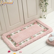 TOPTOOL 1 Pcs Pink Rug, Microfiber Non-Skid Flower Rug, Easy To Use Pink 16*24Inch Absorbent Floral 