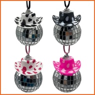 Mini Disco Ball Cute Cowboy Hat Disco Ball Pendant Mirror Suspending Disco Ornament Decoration for A