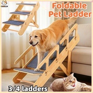Foldable Wooden Pet Stairs for Dog and Cat Ladder with Non-Slip Pads Cat Scratching Removable Steps