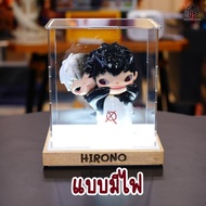 กล่องใส่ Hirono Simper ฐานไม้ มีไฟ กล่องกันฝุ่น กล่องใส่ Art toy ฮิโรโนะ 200%