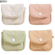 BERSY Mini Portable Coin Purse, Canvas Card Organizer Student Simplicity Wallet, Small Lipstick Bag 