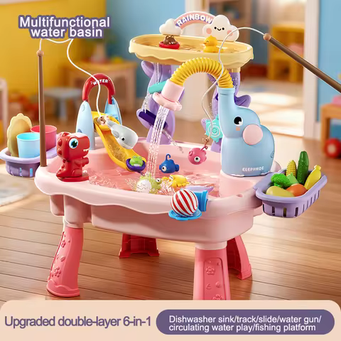 Multifunctional Role-Play Sink & Water Play Table—Combining Six Functions in One, an Excellent Choic