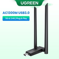 UGREEN WiFi Adapter USB3.0 AC1300Mbps 5G&2.4G Dual-Band USB WiFi for PC Desktop Laptop WiFi Antenna 