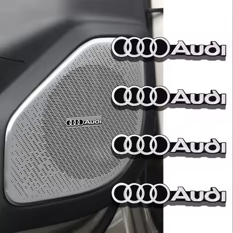 3D Aluminum Stereo Speaker Badge Emblem Sticker For Audi A4 B7 A6 C7 B9 B6 A5 B8 C6 4F A5 A3 A1 Slin