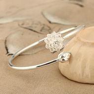 S925Sterling Silver Bracelet for Women Lotus Flower Silver Jewelry Luxurious Simple Good Meaning Bra