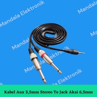 Kabel cabang Jack 3.5mm to 2 akai mono ts male splitter audio aux