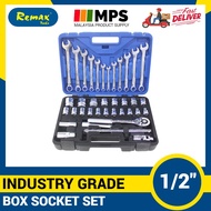 Remax 37PCS 1/2" DRIVE BOX SOCKET SET 8MM - 32MM WITH COMBINATION WRENCH 套筒扳手 (LOCAL STOCK)