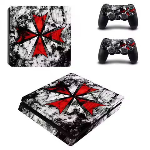 Biohazard Umbrella PS4 Slim Stickers Play station 4 Skin Sticker Decal For PlayStation 4 PS4 Slim Co