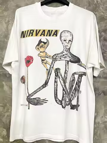Nirvana Band Peripherals Creative Printed Short-sleeved American Trendy Brand Couple T-shirt for Wom