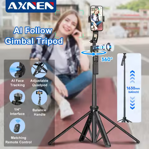 C17 AI Smart Gimbal Tripod Selfie Stick Foldable 360° Auto Follow-up Face Tracking Quadruped Mobile