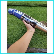 STAINLESS OPEN PIPE  AUN DAENG 51 MM TUBE TYPE BLUE TIP UNIVERSAL EXHAUST MUFFLER CANISTER ONLY