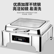 Buffet Warmer Electric Heating Hotel Buffet Stove Flip Cover Visible Warmer Stainless Steel Breakfas