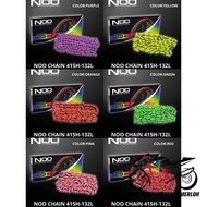 (NOO) MOTORCYCLE RANTAI ORING BERWARNA SPROCKET O-RING COLOURFUL CHAIN 415 132L(PINK/GREEN/ORANGE/RE