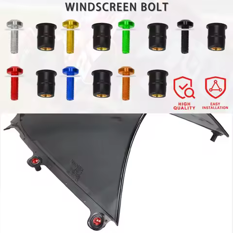 10PCS M5 5mm Windscreen Windshield Bolts Screw Kits For Kawasaki ER6N Z250 Z300 Z400 Z650 Z750 Z800 