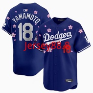 Men Dodgers Los Angeles Dodgers No. 18 Yamamoto Yamamoto Yushen Sakura Edition Embroidered Jersey Ba