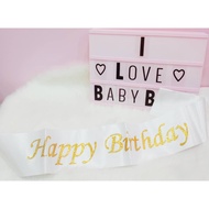 [READY STOCK] 1pc Party Sash - Happy Birthday - Glitter Word