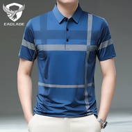 EAGLADE Collared Men's Polo T-shirt for Man Breathable Stretchable A19 in Blue K11