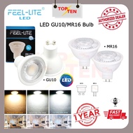 Feel Lite LED 8W GU10/ MR16 Bulb White Body 3000K/4000K/6000K Spotlight Bulb/Eyeball/Track Light Bulb [1 Year Warranty]