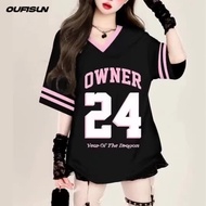 Free CustomKorean Style Football Shirt - Stylish & Comfortable Women's Short Sleeve V-neck Design 7S