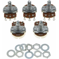 Dopro 5pcs Linear Guitar Pots Volume 500K Electric Guitar Large Pots 24mm Base with Long Split Shaft