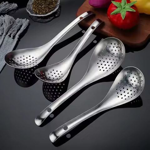 304 Stainless Steel Strainer Spoon Kitchen Colander Spoon Spoon Filter Strainer Food ScoopPerforated