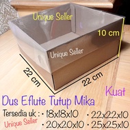 [Contents 10] EFLUTE Box WITH MICA LID 22x22x10 cm EFLUTE Tart Cake Box Size 22 x 22 x 10 cm 22x22 c