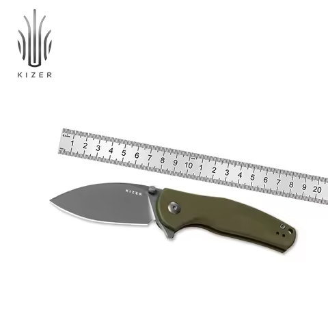 Kizer EDC Hunting Knife Mini Grouper V3669A3 Olive Green G10 Handle With D2 Blade Survival Outdoor T