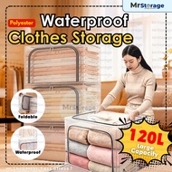 LargeCapacity 24L/72L/110L Waterproof Transparent Foldable Storage Box Oxford Box Storage Wardrobe O