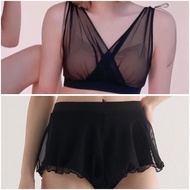 Hothan hot han pole wear $360 set  bless black top bottom 空中瑜伽 鋼管舞 polewear 高腰 紗裙褲