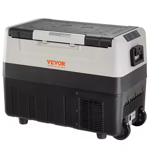 48 QT/45 L Dual Zone Car Refrigerator 12/24V DC 100-240V AC Compressor Cooler Portable 12 Volt Freez