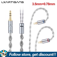 LXARTISANS สายเคเบิลอะไหล่หูฟัง4-Strand 356-Cores สายอัพเกรด HiFi 0.78Mm/คอนเนคเตอร์ MMCX 3.5Mm/4.4M
