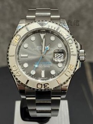 【靚面YM】95新 ROLEX 勞力士 遊艇名仕型 YACHT MASTER 116622 GREY 116622-0003 遊艇 灰面 藍針 BABY BLUE