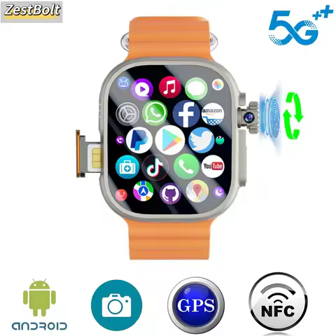 DW100 Pro+ Smartwatch Touch ID 5G LTE Android Smart Watch With Rotary Camera 2.29inch Amoled Screen 