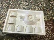 大同 磁器茶具組 純白 茶壺 杯子組