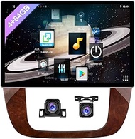 JMANCE 4+64GB 13 inch Android Car Stereo with Front and Rear Camera for Chevy Tahoe Suburban GMC Yukon 2008-2012 Android 11 QLED Touch Screen Double Din GPS Radio 4G DSP AM FM RDS SWC