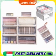 Stackable Storage Drawer / PP Transparent Wardrobe Storage Drawer, Local Stock