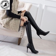 Skinny boots, knee high boots, elastic women's boots, pointed toes, slim heels, high heels