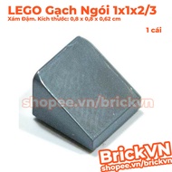 [4 Pieces] LEGO Bricks and Tiles 1x1x2/3 Dark Gray Triangular Prism ID 4504378 54200