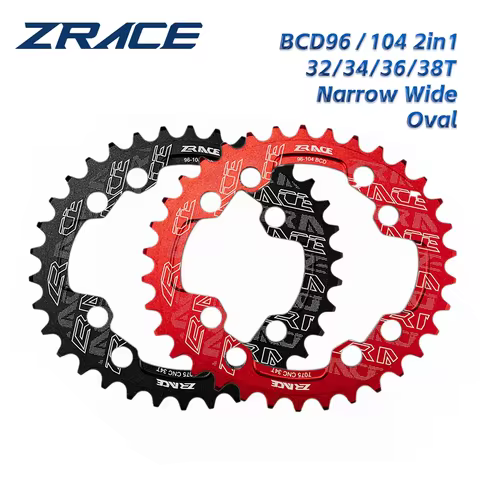 ZRACE BCD104 and BCD96 universal Oval Narrow Wide Chainrings, Vickers-hardness 15+ for MTB, 7075 Alu