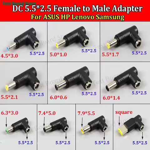 1PCS DC 5.5*2.5 Female to DC 4.0*1.7 4.5*3.0 5.0 2.1 6.5 7.4 7.9 MM For ASUS HP Lenovo Samsung Male 